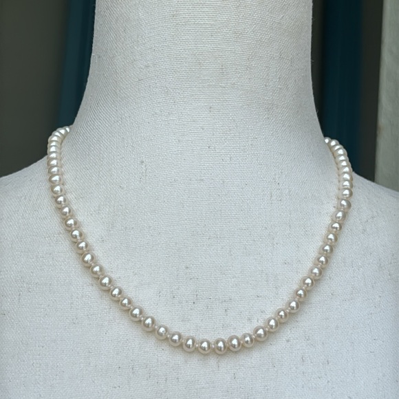 Orfevrerie Wiskemann vintage 925 ivory white freshwater pearl necklace - Picture 1 of 6